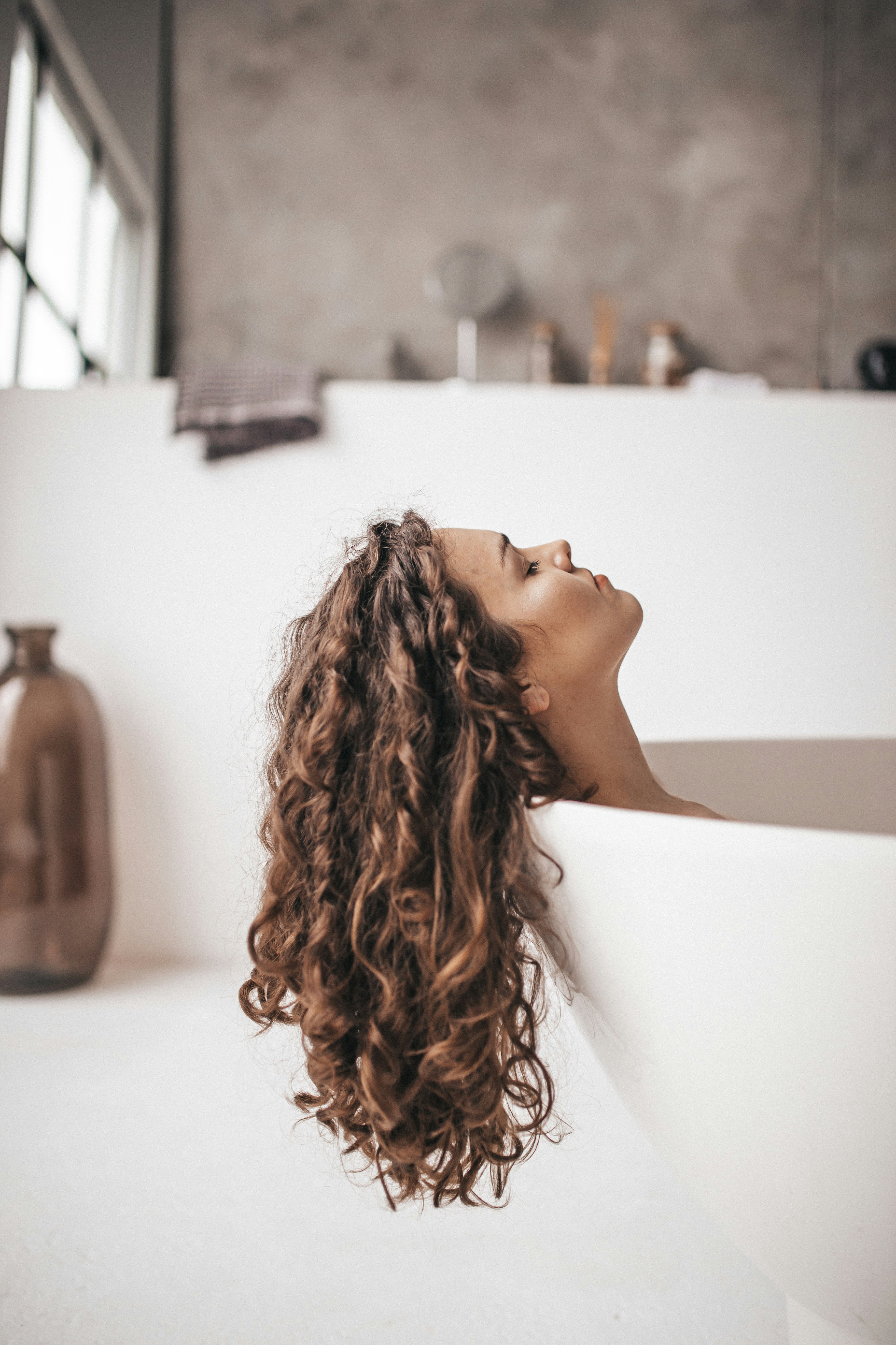 Beautiful Hair Over Bathtub